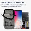 Kwmobile univerzális tok XXL telefonhoz, 7 hüvelykes, szürke/fekete, textil, 58702.5.02