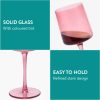 Set 4 Pahare Vin Navaris, 400 ml, cu picior, roz, design modern, 56212.04
