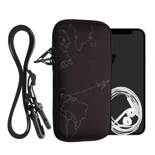 Kwmobile univerzális tok XXL telefonhoz, 7 hüvelykes, fekete/fehér, neoprén, 58701.5.06