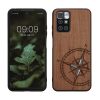 Kwmobile tok Xiaomi Redmi 10 telefonhoz, barna/fekete, fa/szilikon, 56794.03