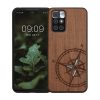 Kwmobile tok Xiaomi Redmi 10 telefonhoz, barna/fekete, fa/szilikon, 56794.03