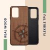 Kwmobile tok Xiaomi Redmi 10 telefonhoz, barna/fekete, fa/szilikon, 56794.03