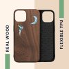 Kwmobile tok Apple iPhone 13 telefonhoz, többszínű, fa/szilikon, 55953.16