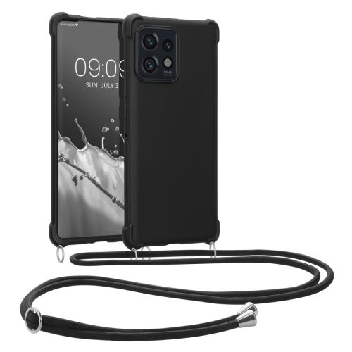Kwmobile tok nyakpánttal Motorola Edge 40 Pro/Edge Plus (2023) készülékhez, fekete, szilikon, 61504.01