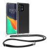Kwmobile tok nyakpánttal Motorola Edge 40 Pro/Edge Plus (2023) készülékhez, átlátszó/fekete, szilikon, 61503.01