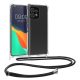 Kwmobile tok nyakpánttal Motorola Edge 40 Pro/Edge Plus (2023) készülékhez, átlátszó/fekete, szilikon, 61503.01