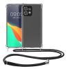 Kwmobile tok nyakpánttal Motorola Edge 40 Pro/Edge Plus (2023) készülékhez, átlátszó/fekete, szilikon, 61503.01