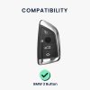 Kwmobile autókulcs fedél BMW 3 gombokhoz, Smart Key, szürke/fekete, műanyag, 56724.03