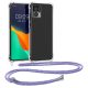 Kwmobile tok nyakpánttal Motorola Edge 30 Neo-hoz, átlátszó/lila, szilikon, 60085.108