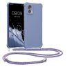Kwmobile tok nyakpánttal Motorola Edge 30 Neo-hoz, kék, szilikon, 61582.108