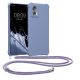 Kwmobile tok nyakpánttal Motorola Edge 30 Neo-hoz, kék, szilikon, 61582.108