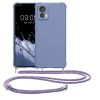 Kwmobile tok nyakpánttal Motorola Edge 30 Neo-hoz, kék, szilikon, 61582.108
