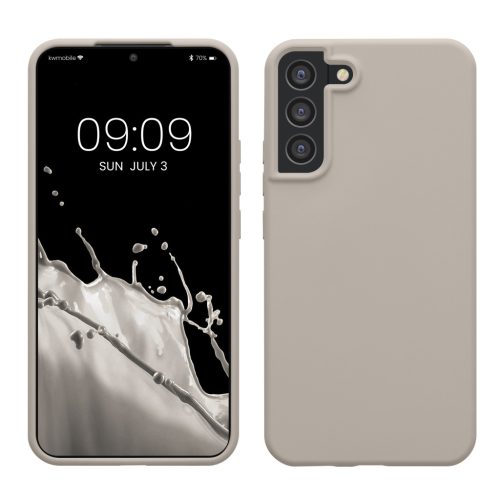 Kwmobile tok Samsung Galaxy S22 Plus-hoz, világosszürke, szilikon, 56761.96