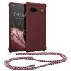 Kwmobile Google Pixel 7a telefontok nyakpánttal, lila, szilikon, 61600.187