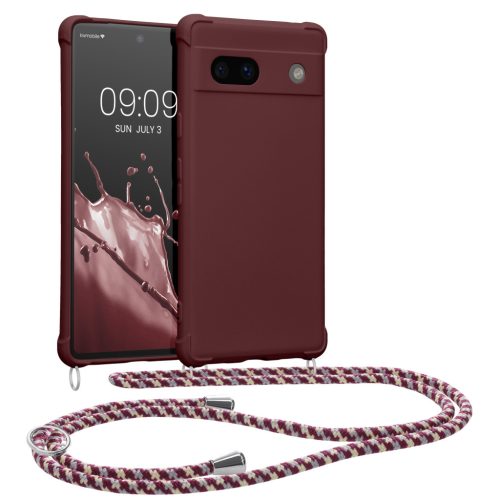 Kwmobile Google Pixel 7a telefontok nyakpánttal, lila, szilikon, 61600.187