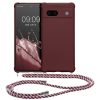 Kwmobile Google Pixel 7a telefontok nyakpánttal, lila, szilikon, 61600.187