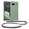 Kwmobile Google Pixel 7a telefontok nyakpánttal, világoszöld, szilikon, 61600.172