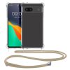 Kwmobile Google Pixel 7a telefontok nyakpánttal, átlátszó/krém, szilikon, 61608.21