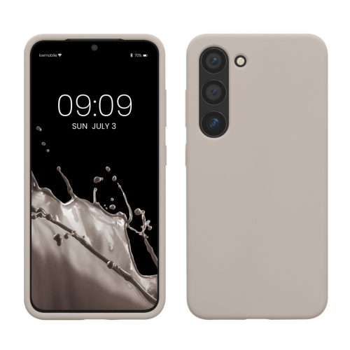 Kwmobile tok Samsung Galaxy S23 készülékhez, világosszürke, szilikon, 60273.96