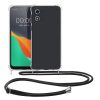 Kwmobile tok nyakpánttal Motorola Moto E13 készülékhez, átlátszó/fekete, szilikon, 61623.01