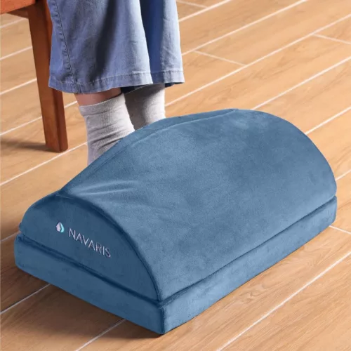 Navaris ergonomikus irodai párna, gyapjú zsebbel a lábak felmelegítésére, 45 x 30 x 15 cm, Kék, 61463.02