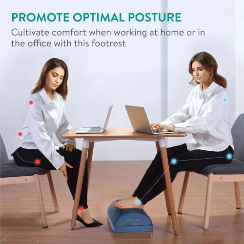 Navaris ergonomikus irodai párna, gyapjú zsebbel a lábak felmelegítésére, 45 x 30 x 15 cm, Kék, 61463.02