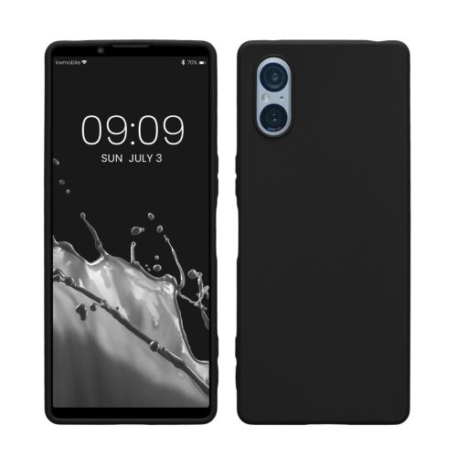 Kwmobile tok Sony Xperia 5 V-hez, fekete, szilikon, 61522.01