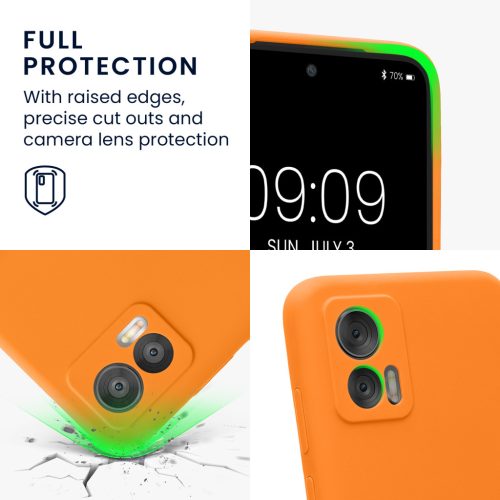 Kwmobile tok Motorola Edge 30 Neo-hoz, narancssárga, szilikon, 61043.15