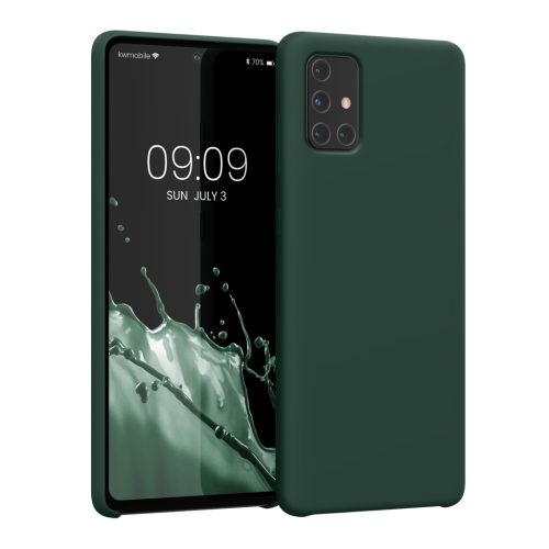 Kwmobile tok Samsung Galaxy A71 készülékhez, sötétzöld, szilikon, 51209.169