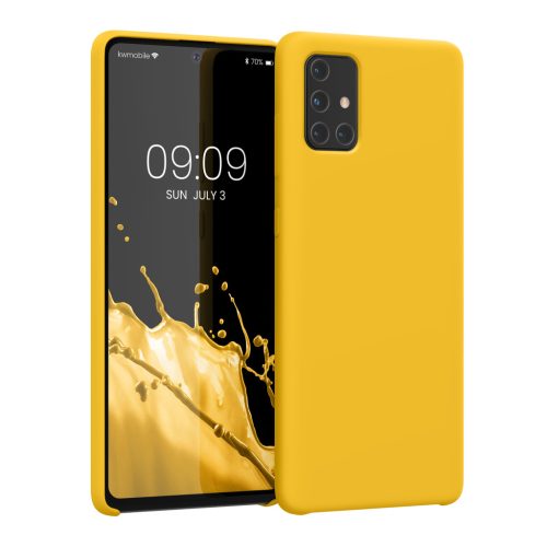 Kwmobile tok Samsung Galaxy A71 készülékhez, sárga, szilikon, 51209.165