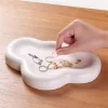 Tava ceramica Navaris, design abstract Cloud, 24x16.5x3 cm, pentru bijuterii, alb, ceramica
