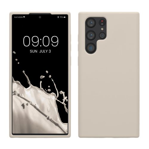 Kwmobile tok Samsung Galaxy S22 Ultra készülékhez, krémszínű, szilikon, 56765.125