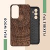 Kwmobile tok Samsung Galaxy A54 5G-hez, barna, fa/szilikon, 60799.04