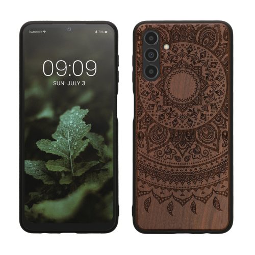 Kwmobile tok Samsung Galaxy A04s-hez, barna, fa/szilikon, 59887.03