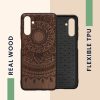 Kwmobile tok Samsung Galaxy A04s-hez, barna, fa/szilikon, 59887.03