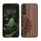 Kwmobile tok Samsung Galaxy S23 Plus-hoz, barna, fa/szilikon, 61686.01
