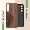 Kwmobile tok Samsung Galaxy S23 Plus-hoz, barna, fa/szilikon, 61686.01