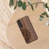 Kwmobile tok Samsung Galaxy S23 Plus-hoz, barna, fa/szilikon, 61686.01