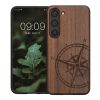 Kwmobile tok Samsung Galaxy S23-hoz, barna, fa/szilikon, 61685.02