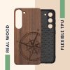 Kwmobile tok Samsung Galaxy S23-hoz, barna, fa/szilikon, 61685.02