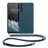 Kwmobile tok nyakpánttal Samsung Galaxy A14 5G-hez, sötétkék, szilikon, 60819.17