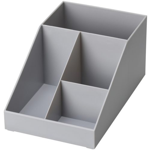 Organizator accesorii cafea Navaris, 4 compartimente, 25.4x16x12.3 cm, HIPS, gri, plastic