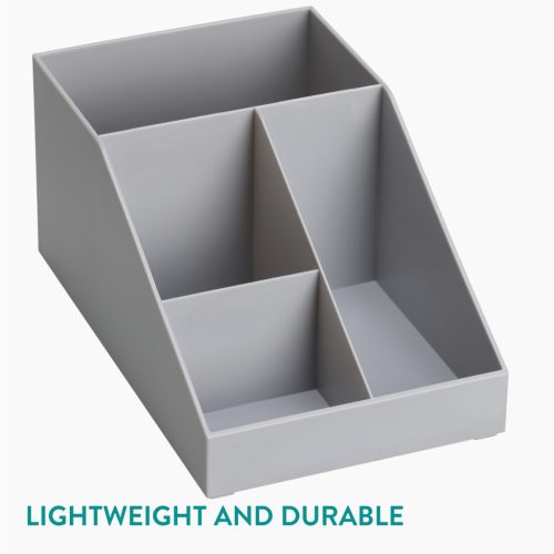 Organizator accesorii cafea Navaris, 4 compartimente, 25.4x16x12.3 cm, HIPS, gri, plastic