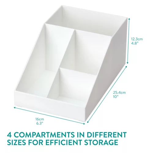 Organizator accesorii cafea Navaris, 4 compartimente, 25.4x16x12.3 cm, HIPS, alb, plastic