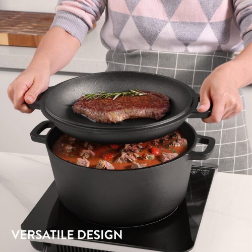 Navaris öntöttvas holland sütőedény fedővel, főzőlapokhoz/sütőkhöz, 4,7 l, 32 cm, 61695,02