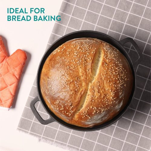 Navaris öntöttvas holland sütőedény fedővel, főzőlapokhoz/sütőkhöz, 4,7 l, 32 cm, 61695,02