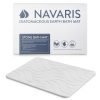 Covoras baie piatra diatomita Navaris, uscare rapida, 60x39 cm, antiderapant, ivoriu, negru, piatra