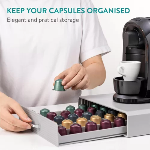 Navaris kávékapszula tartó 50 Nespresso kapszulához, szürke, 47364.03.22