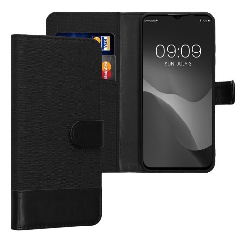Kwmobile tok Ulefone Note 16 Pro-hoz, fekete, textil/szilikon, 61723.73
