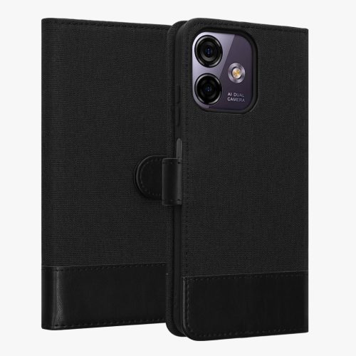 Kwmobile tok Ulefone Note 16 Pro-hoz, fekete, textil/szilikon, 61723.73